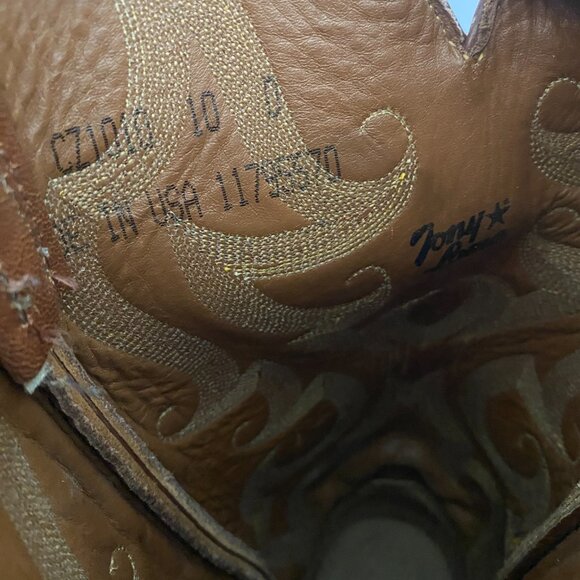 Tony Lama Royal Hornback Caiman Alligator Boots Mens 10 D Brown CZ1010 Exotic - Picture 5 of 9